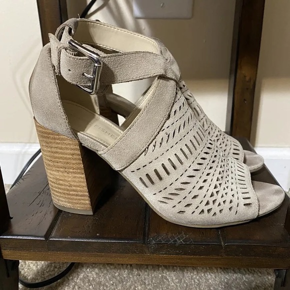 Marc Fisher Geela Sand Suede Heels - Picture 3 of 6